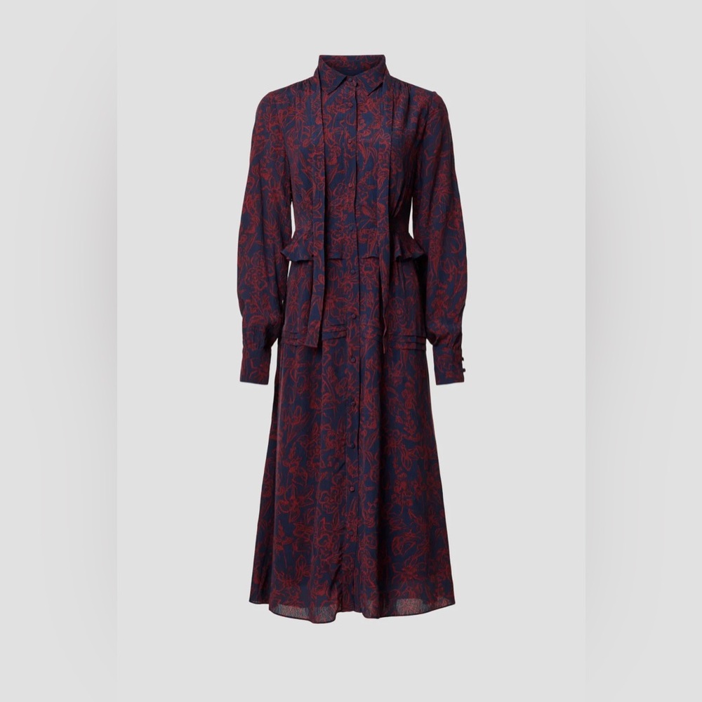 Jason Wu Navy and Red Floral Dress - Picture 4 of 10